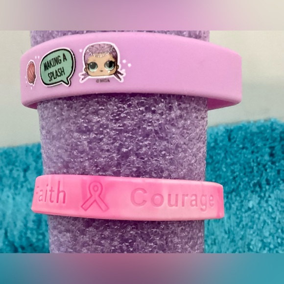 Faith Courage Breast Cancer Bracelet and 3 LOL Friendship Bracelets ( set Of 4 ) - Picture 3 of 7